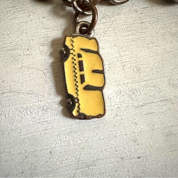 Silver tone enamel charm bracelet - Picture 6 of 12